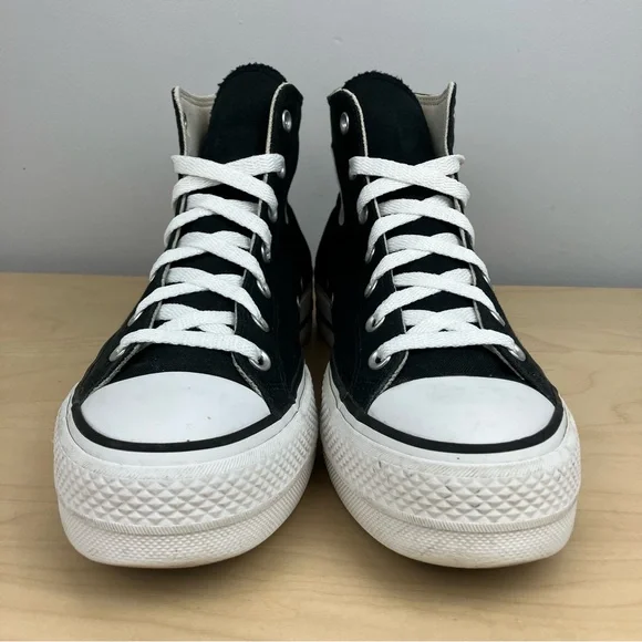 Converse Women’s Size 10.0 All Star Chuck Taylor Hi Platform Shoes Black & White - Picture 5 of 11